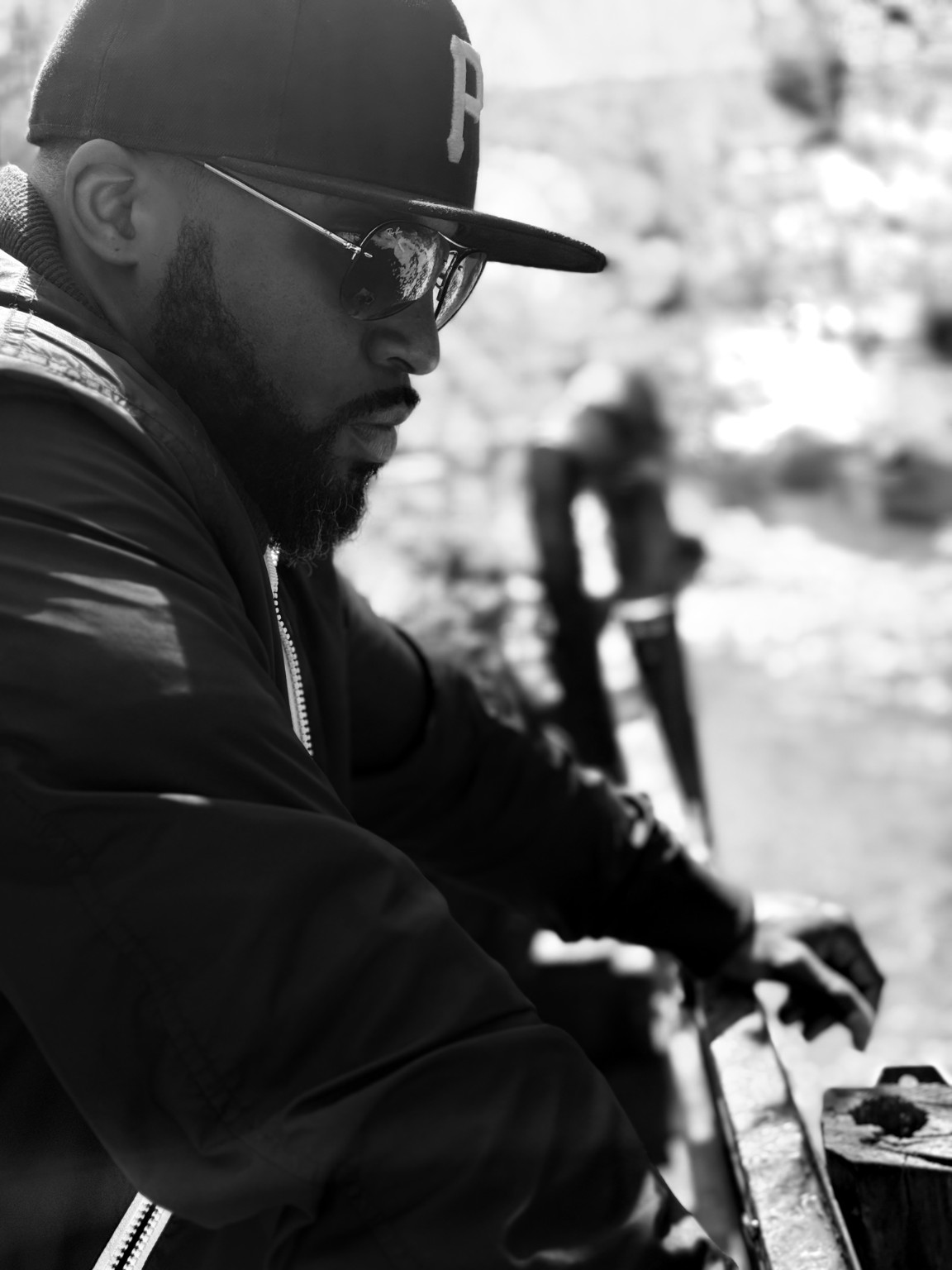 Dope Illington black and white side portrait